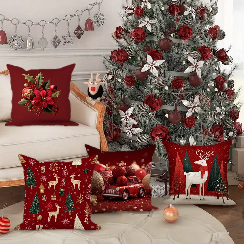Festive Christmas Pillowcases DecorSuitable for sofa car bedroom decorative cushion cover pillow cover