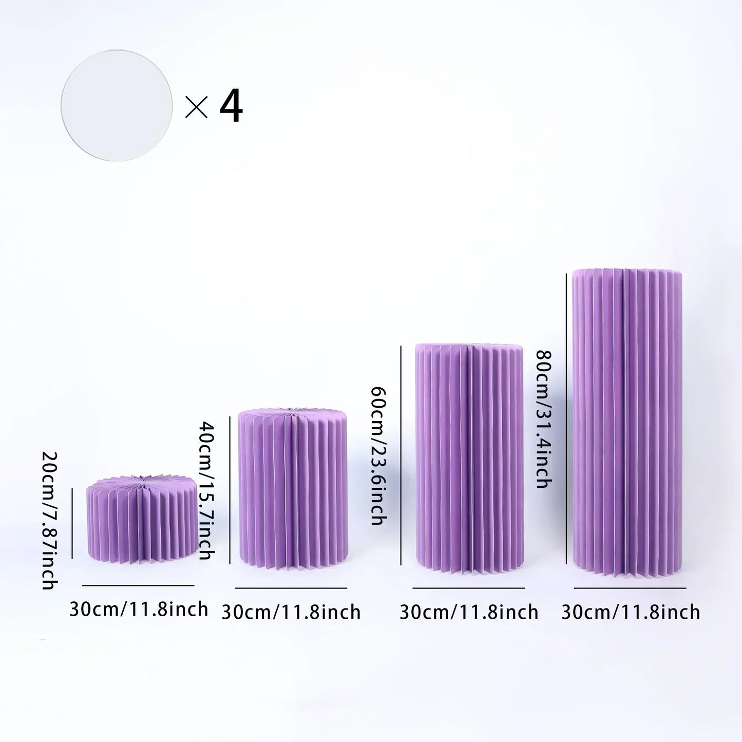 Foldable Paper Columns Display PedestalStand Cylinder Pedestal Stand Cardboard Flower Stand Dessert Table Wedding Birthday Party