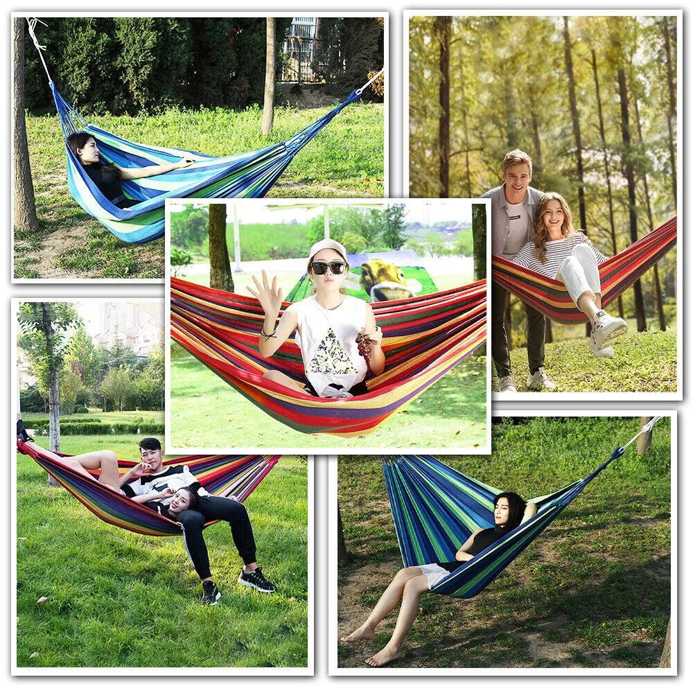 250*150CM Adult Hammock Garden Swing Indoor Portable Outdoor Camping Canvas Hammock High Strength Parachute Fabric Hanging Bed