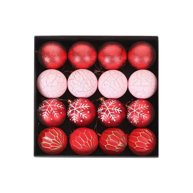 Hand Painted Christmas Ball Set Ornaments, 2.4 Inch Shatterproof Woven Fabric Ball Set for Xmas Tree Decor, Home Festival Decor