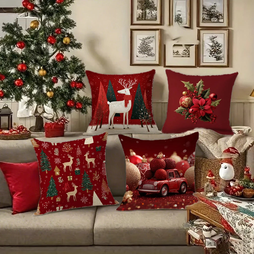 Festive Christmas Pillowcases DecorSuitable for sofa car bedroom decorative cushion cover pillow cover