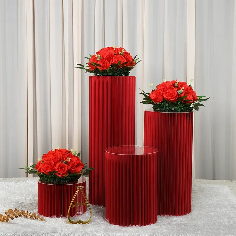 Wedding Props Ornament Cylinder Dessert Table Folding Honeycomb Origami Window Origami Display Stand Birthday Party Decoration