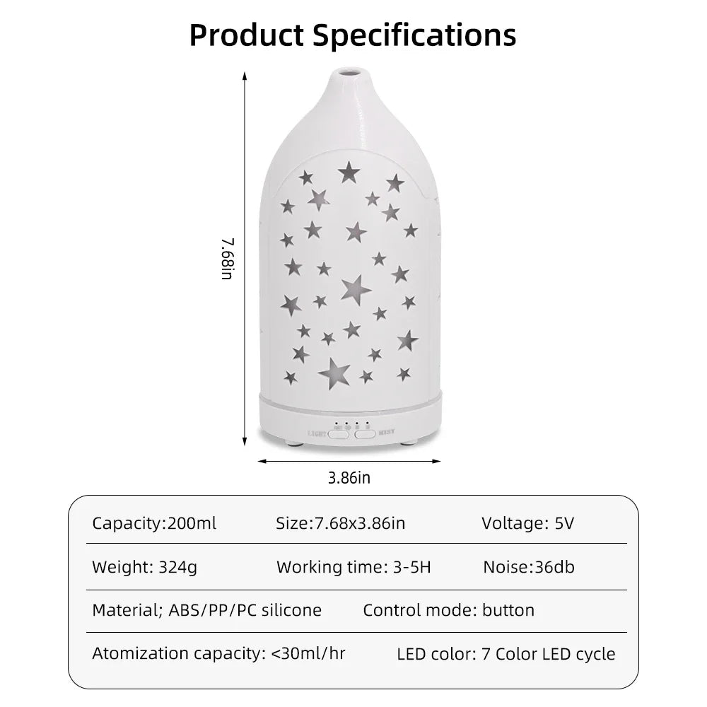 Relaxing Aromatherapy Diffuser with Soothing 7 Color Lights  Perfect for Home & Office