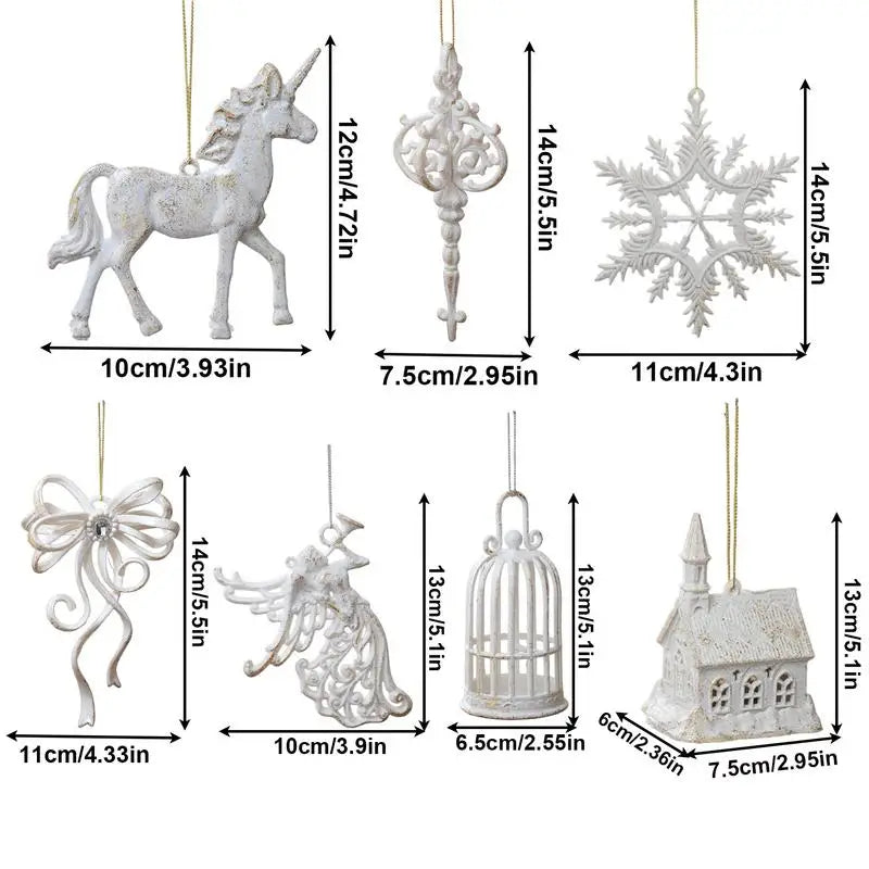 Christmas Tree Ornaments Set Snowflakes Hangable Ornaments Christmas Angel Ornaments Christmas Tree Pendant For Winter Holiday