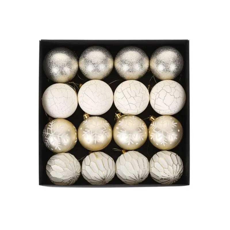 Hand Painted Christmas Ball Set Ornaments, 2.4 Inch Shatterproof Woven Fabric Ball Set for Xmas Tree Decor, Home Festival Decor