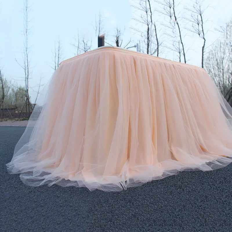 Tulle Table Skirts for Rectangle Round Tables Tutu Tablecloth Cover for Baby Shower Birthday Party Wedding Cake Dessert Table