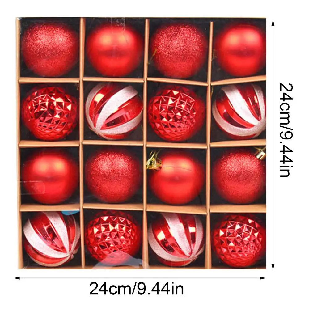 Christmas Tree Balls Hanging 25pcs Christmas Ball Ornaments Glittering Christmas Baubles PVC White Gold Ball Decorations Set