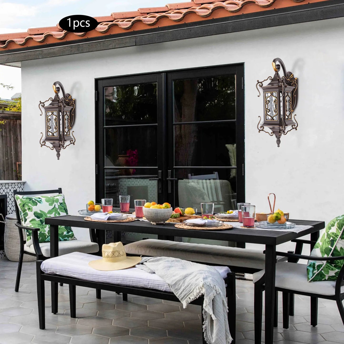 6.29" Wall Light Outdoor IP55 Waterproof Retro Outside Porch Light Gourd Type Need 1 * E26 (Not Included) 85-265V