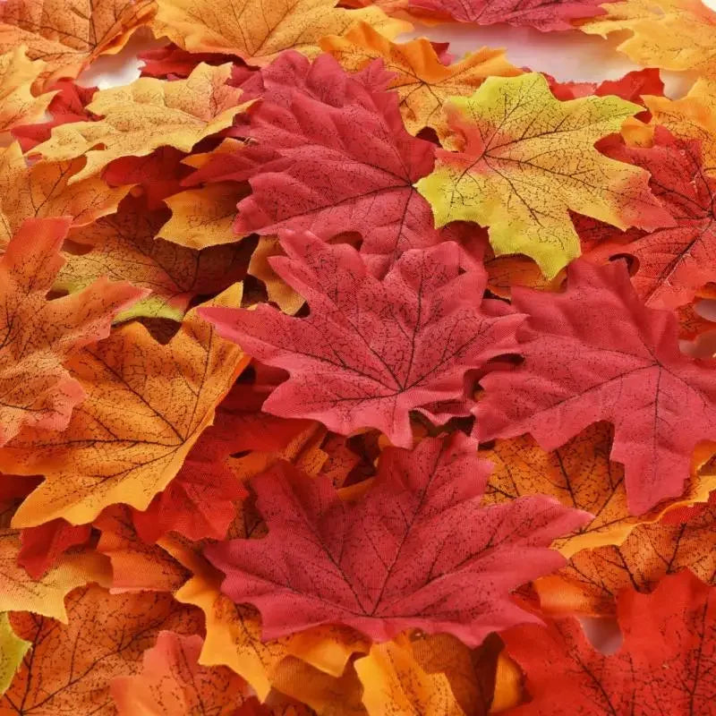50/200/300/400/500/1000pcs Artificial Flowers Maple Leaves Simulation Decorative Silk Maple Leaves Fall Leaves 8cm Blue flowers