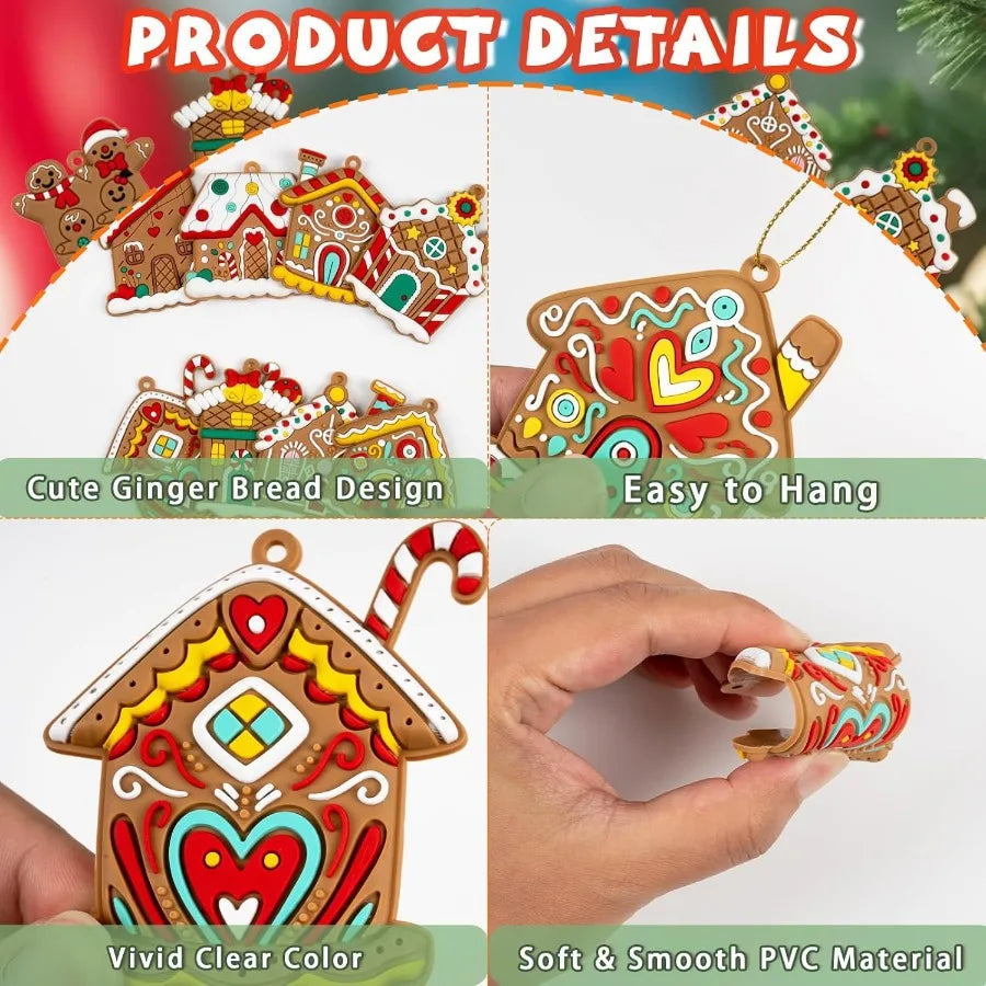 36pcs Gingerbread House Ornaments for Holiday Christmas Tree Decoration Festive Hanging Decorations Ideal for Xmas Home Decor P