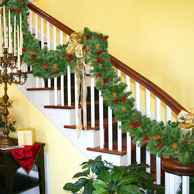 Christmas Garland 9FT Artificial Pine Garland Christmas Decorations Christmas Decor Mantel Stair Fireplace Garland With Pine