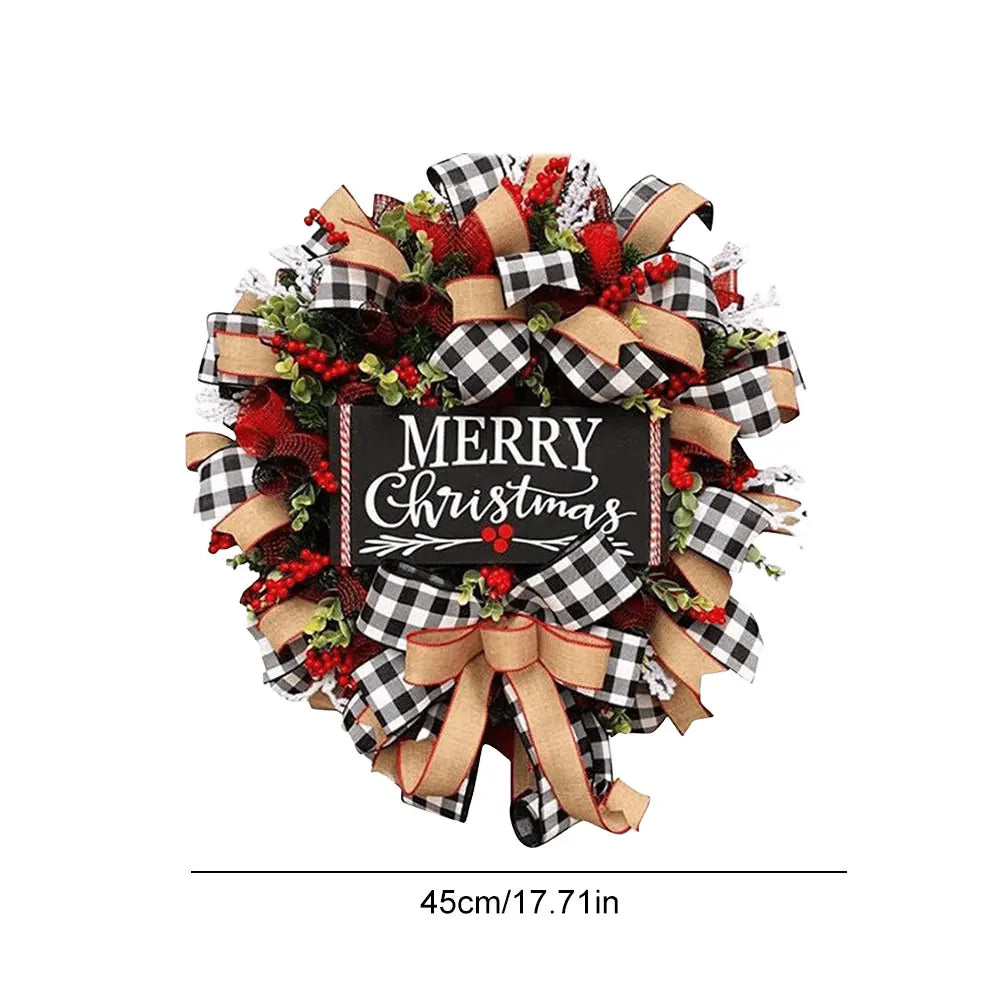 Christmas Holiday Art Wreath Decorative Artificial Wreath Festival Theme Multifunctional Party New Year Decor Prop New Year Gift