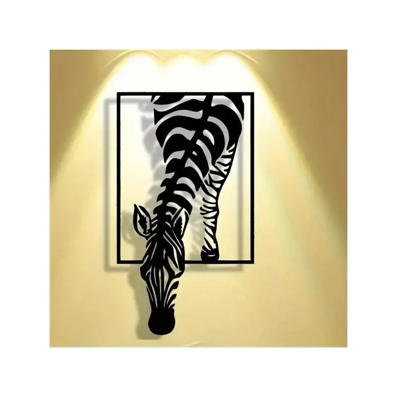 Minimalist Zebra Metal Wall Art, Handmade Iron Stripe Decor, Modern Black & White Animal Patterns for Home, Office, Coffee