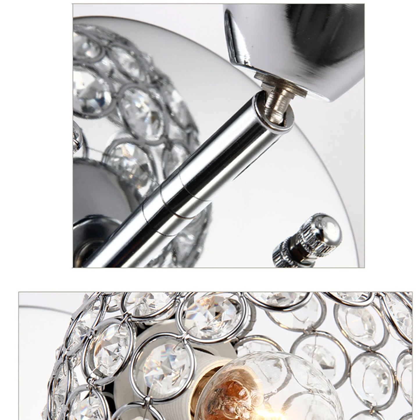 Crystal Wall Sconces Modern Wall Lamp G9 LED Round Bedroom Bedside Wall Lights Dining Room Hallway Light Fixture