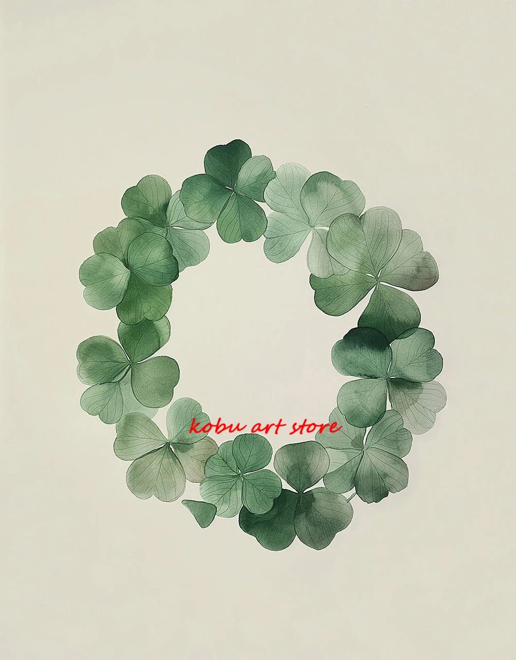 Four Leaf Clover Green Wildflower Field Shamrock Poster Print Canvas Painting St Patricks Day Wall Art Picture Home Room Decor