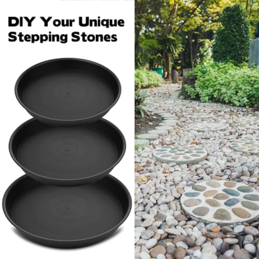 3 Size Round Stepping Stone Molds 8.8'' 10'' 11.2'' Reusable Concrete Mold for Garden Stepping Stones Large Tray for Concrete a