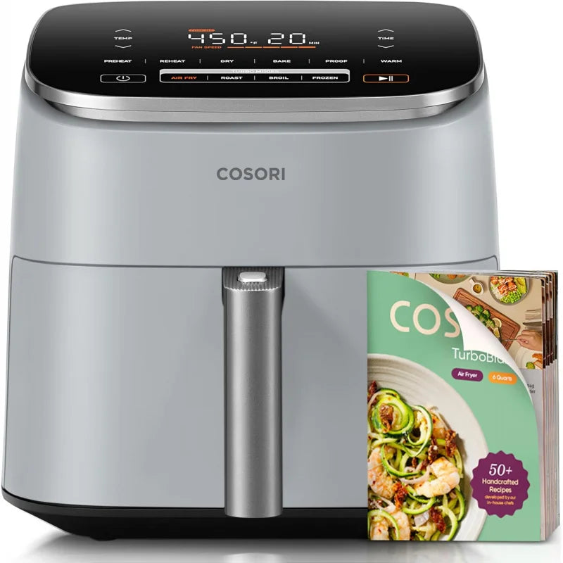 (UUX) Air Fryer 9-in-1, Compact & Large 6-Qt, Fast Turbo Modes, 90-450°F Even Results, Precision Heating, Up to 95% Less Oil* UQ