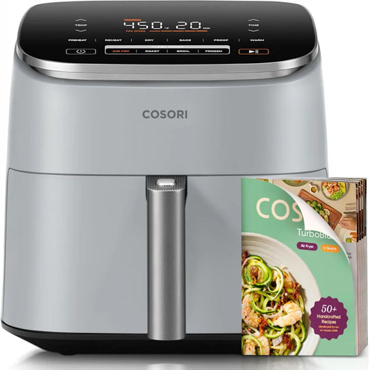 (UUX) Air Fryer 9-in-1, Compact & Large 6-Qt, Fast Turbo Modes, 90-450°F Even Results, Precision Heating, Up to 95% Less Oil* UQ
