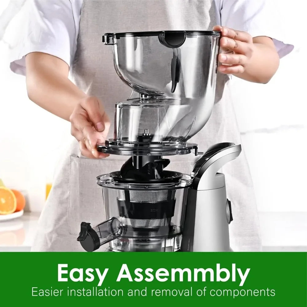 Machines,Slow Masticating Juicer Machine, With 3.26" Wide Feed Chute for Whole Fruits and V