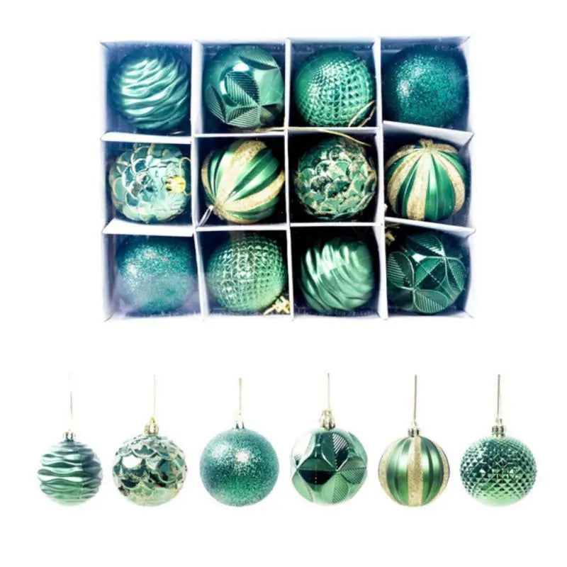 Hand Painted Christmas Ball Set Ornaments, 2.4 Inch Shatterproof Woven Fabric Ball Set for Xmas Tree Decor, Home Festival Decor