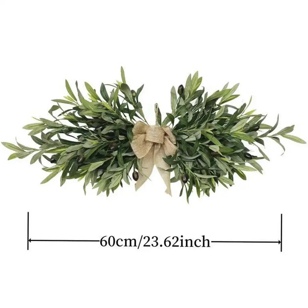 Artificial Olive Wreaths Garlands for Front Door with Olive Leaves All Season Greenery Wreath Christmas Spring Garland ornaments