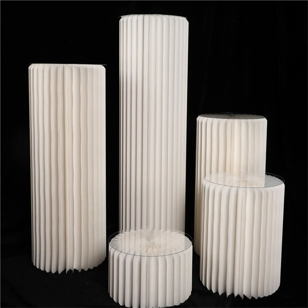 Folding Paper Roman Column Ornaments Party Wedding DIY Decoration  Dessert Cake Table Stand Columns  Decoration Display Stand