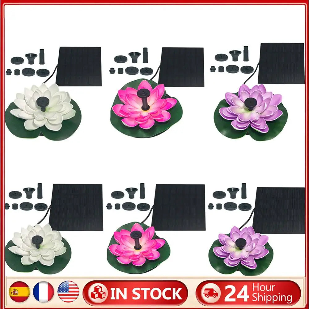 Lotus Shape Pond Decoration Life Up To 20000 Hours Solar Powered Floating Garden Fountain Bird Bath Fountains for Decore Garden