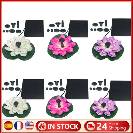 Lotus Shape Pond Decoration Life Up To 20000 Hours Solar Powered Floating Garden Fountain Bird Bath Fountains for Decore Garden