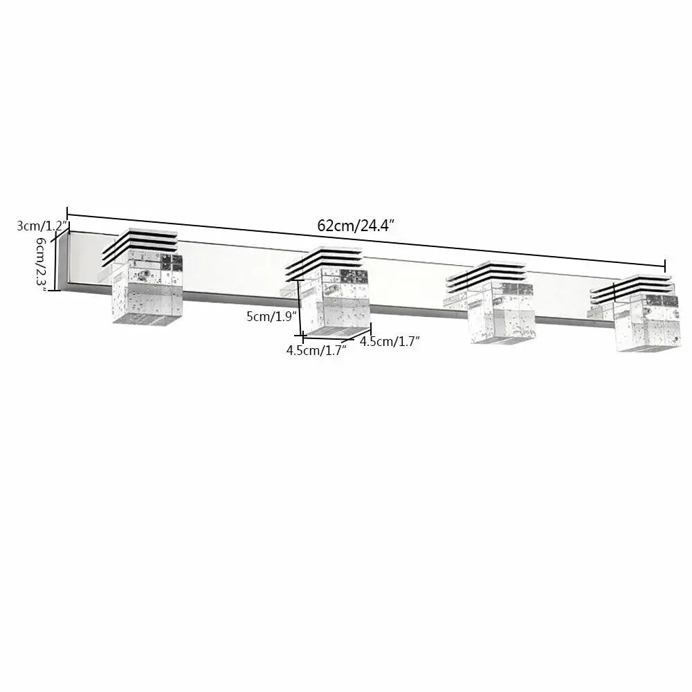 LED Crystal Bathroom Mirror Light - Modern Vanity Lights Front Wall Lamp Fixture