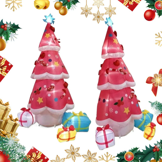 6.9FT Outdoor Inflatable Christmas Tree LED Lights Christmas Tree Blow Up Yard Decoration for Party Indoor Yard Garden Lawn