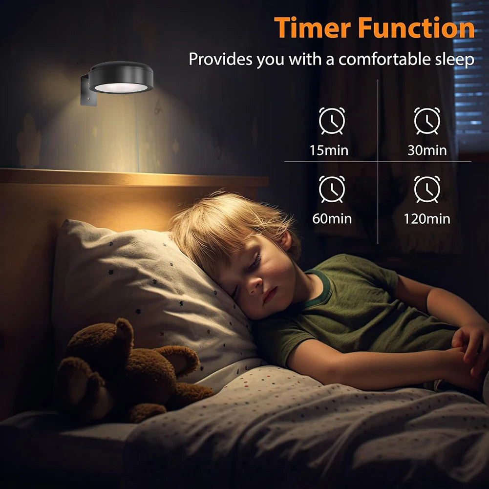 LED Wall Sconces Light Touch Control Remote 3 Colors & RGB LED Spotlight Wall Lights Wireless Picture Light Recharge Night Light