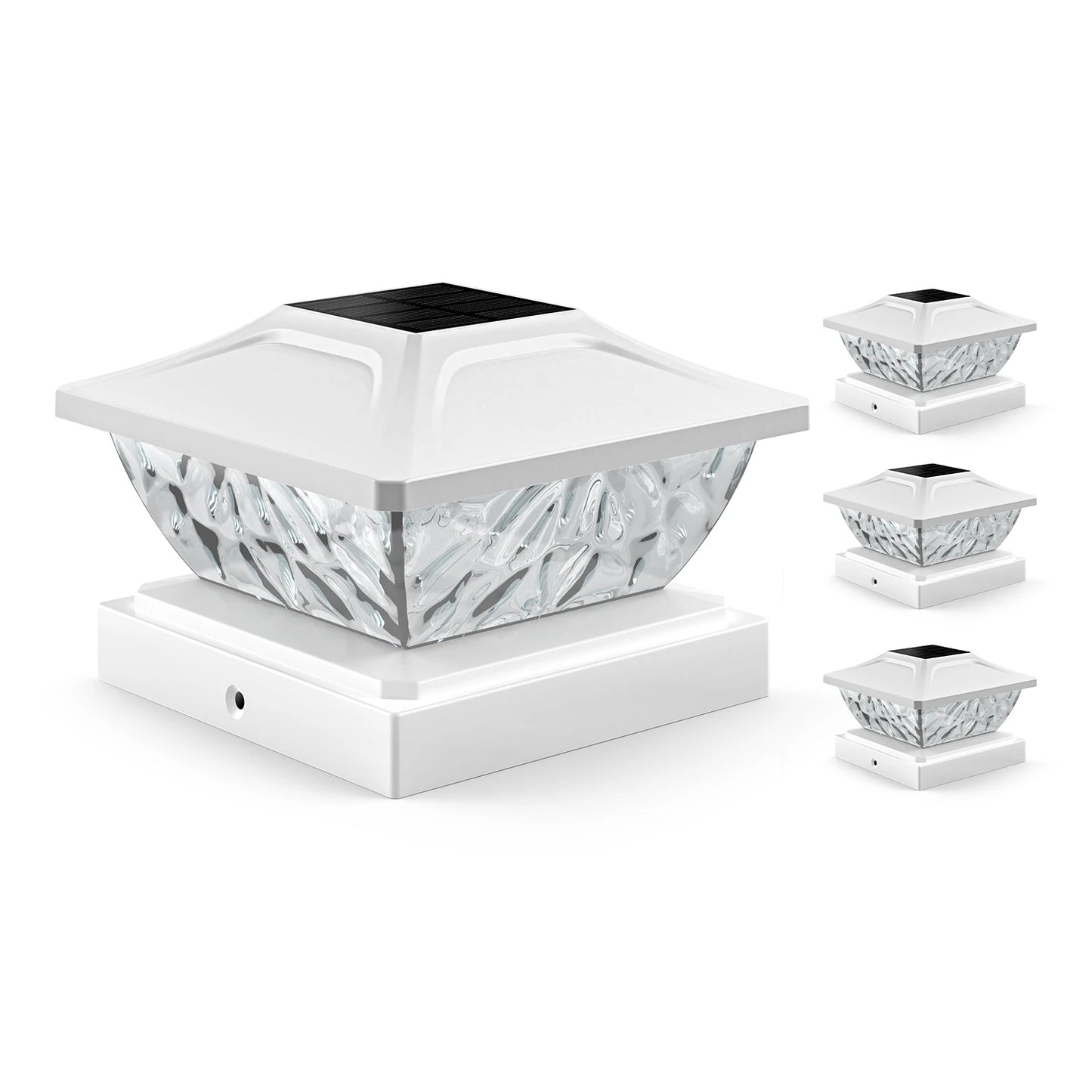 4/6/8/12 Pack 2 Mode Bright Solar Post Lights, Solar Powered Deck Lights for 4x4 4.5x4.5 5x5 Posts in Garden Decor, White