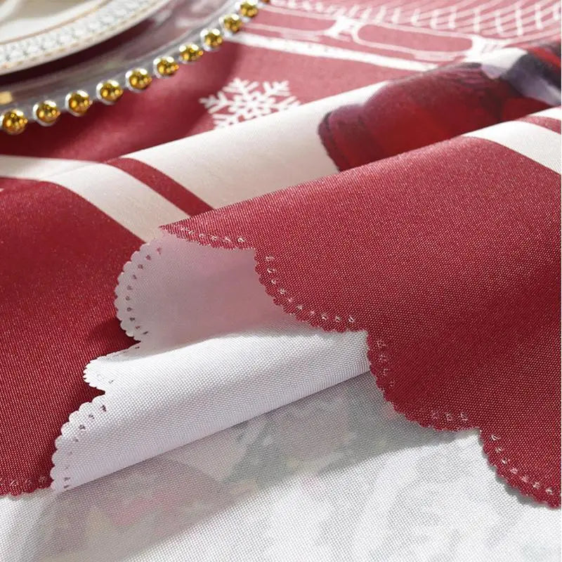 Christmas Runner For Table Merry Christmas Red Snowman Table Cloth 59x79in Waterproof Holiday Decor Dining Table Kitchen