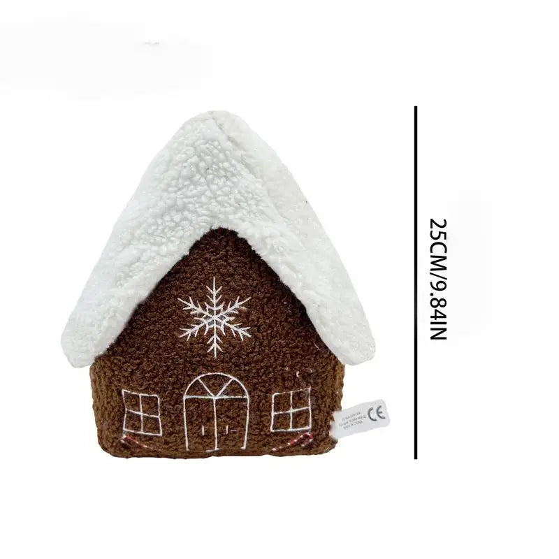 Christmas Gingerbread House Plush Toys Pillow Snow House Xmas Gingerbread House Cushion Christmas Tree Decor Doll Plushie