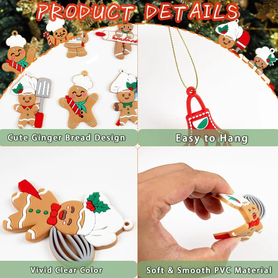 36pcs Gingerbread Christmas Decoration for Tree Homemade Gingerbread Man Ornaments Perfect for Holiday Tree Hanging Decor Ideal