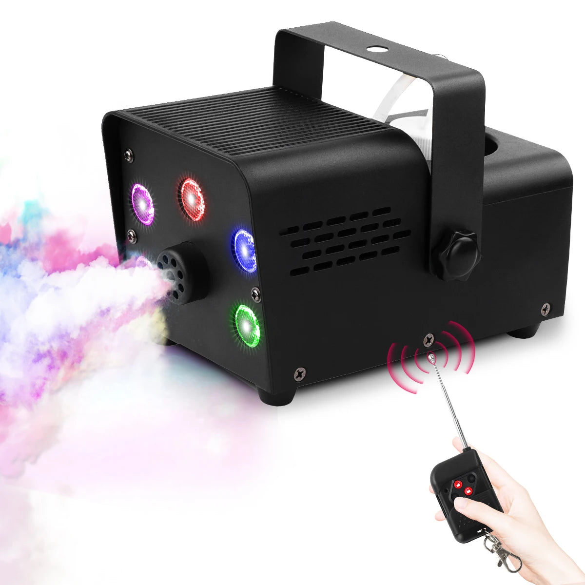 U'King 500W Fog Machine 5PCS RGB LED Beads Smoke Machine for DJ Disco Christmas Wireless Remote Control Stage Fogger Ejector