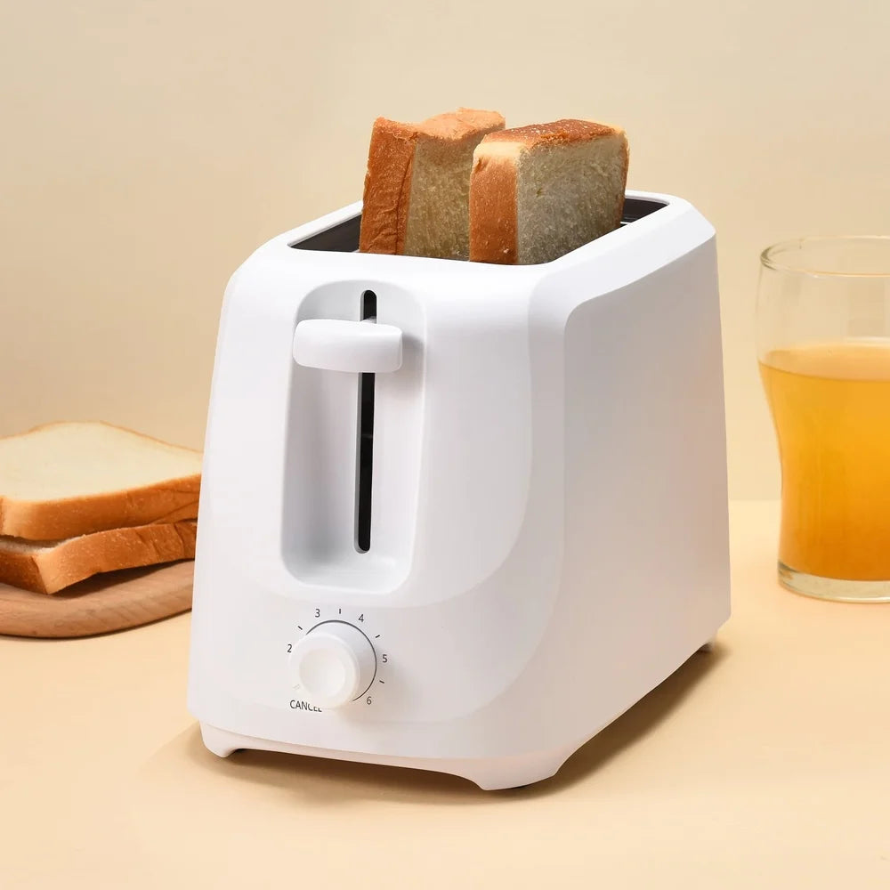 2 Slice Toaster with Adjustable Shade Removable Crumb Tray Self Centering Guides Easy Clean Cord Wrap Kitchen Use