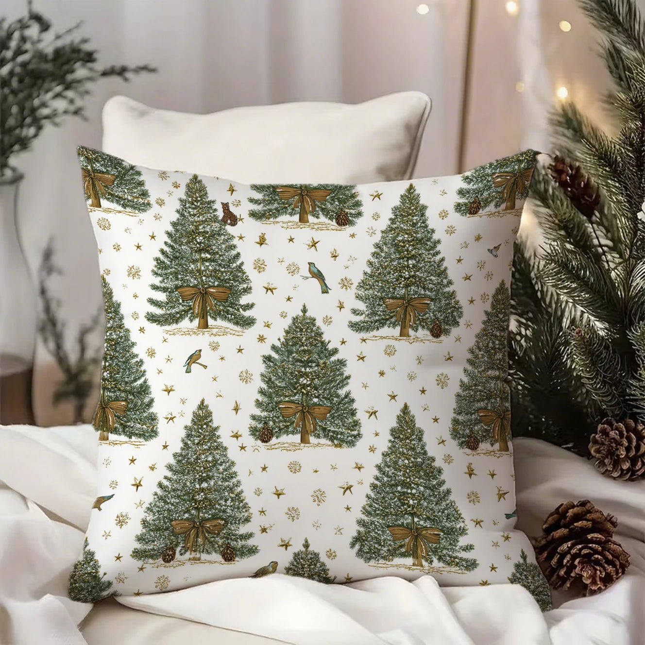 Christmas-Patterned Pillowcases for HomeSuitable for sofa car bedroom decorative cushion cover pillow cover