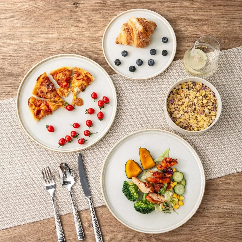 AmorArc Ceramic Dinnerware Sets, Handmade Reactive Glaze Stoneware Plates and Bowls Sets,Highly Chip and Crack Resistant | Dishw