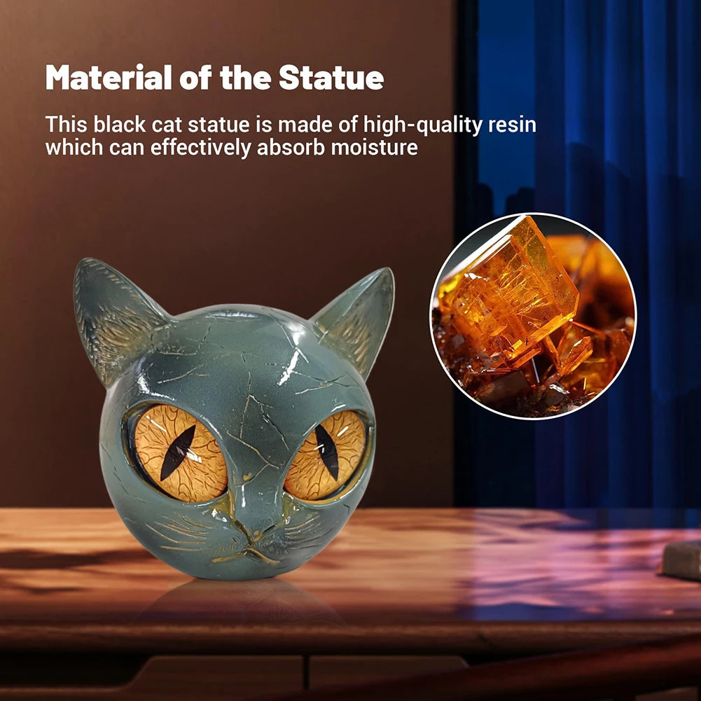 Decorative Cat Stone Figurine Marble Texture Cat Stone Kitten Sculpture for Home Windows and Party Decorations