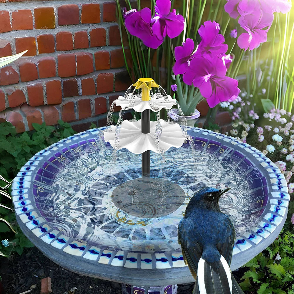 3 Tiered 3.5W Fountain Pump DIY Solar Bird Bath Fountain Outdoor Bird Feeder Multifunction for Courtyard Patio Balcony