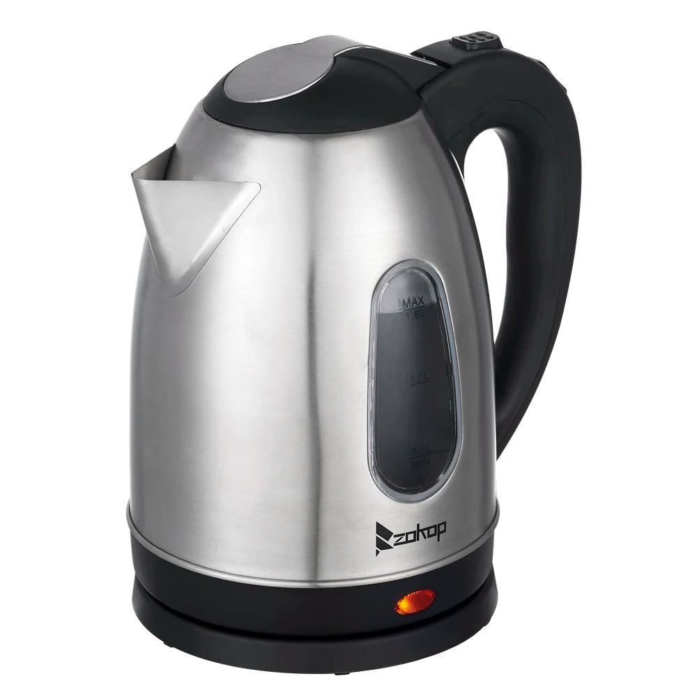 1.5L stainless steel electric kettle Silver gray Base Separation Desion Rust-resistant Durable for Home Office During Travel