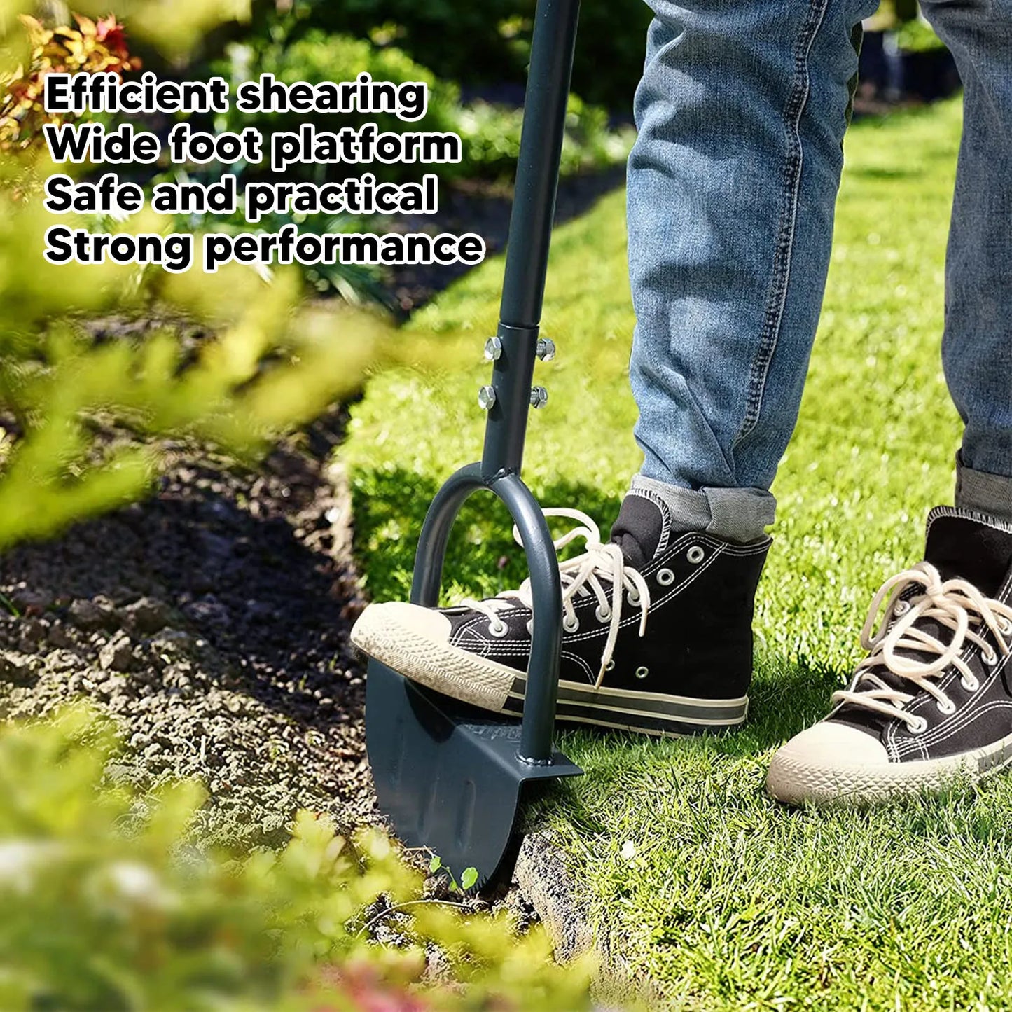 Half Moon Lawn Edger High Hardness Simple Cleansing Carbon Steel Manual Trimming Shovel for Garden Manual Trimming Shovel