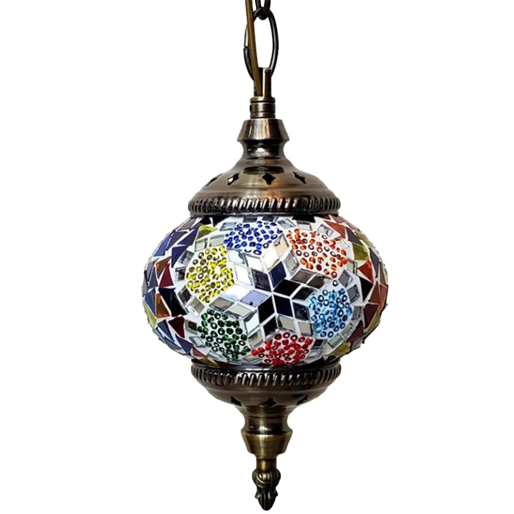 Turkish Retro Lighting E27 Bar Restaurant Mediterranean Pendant Light Restaurant Club Single Head Chandelier for Bar Home Hotel