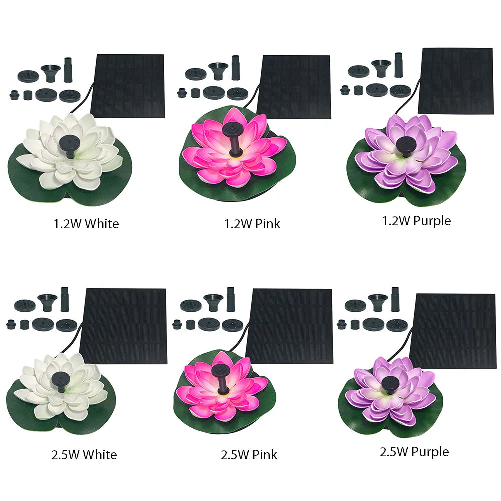 Lotus Shape Pond Decoration Life Up To 20000 Hours Solar Powered Floating Garden Fountain Bird Bath Fountains for Decore Garden