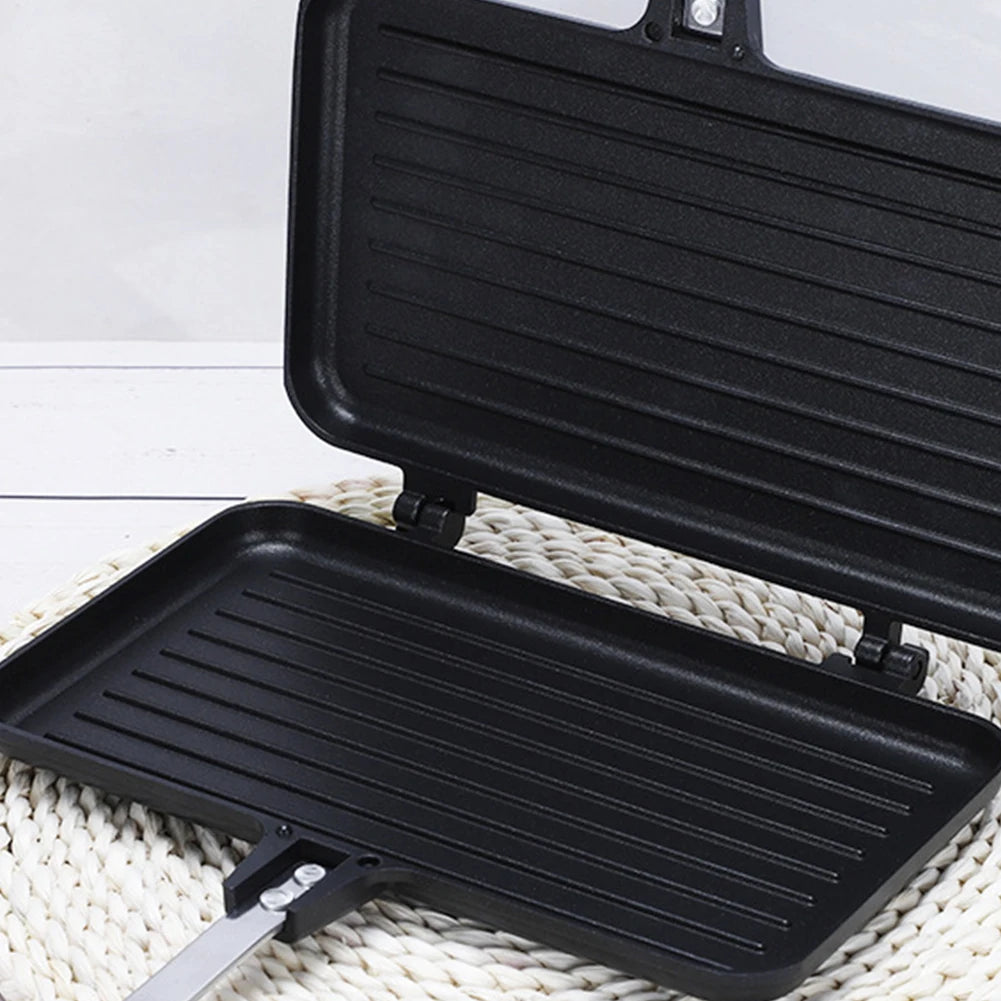 Breakfast Waffle Baking Pan Nonstick Easy Clean Frying Pan Multi-function Aluminium Alloy Double Side Portable  Bakeware