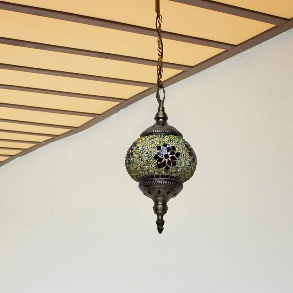 Turkish Retro Lighting E27 Bar Restaurant Mediterranean Pendant Light Restaurant Club Single Head Chandelier for Bar Home Hotel