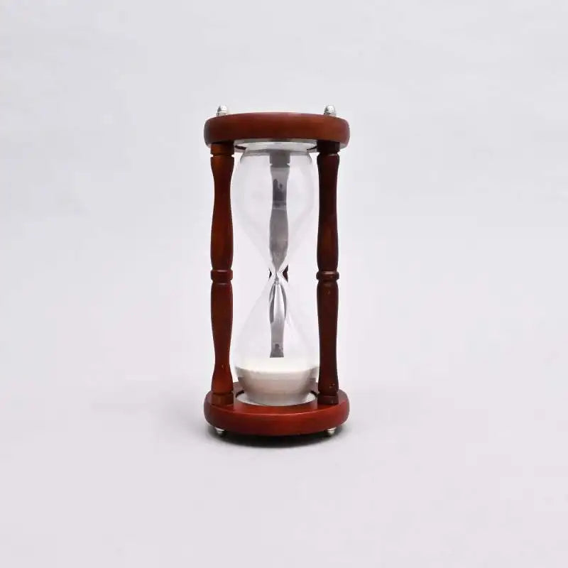 Decorative Wood Frame Sand Timer-Sand Clock-Hourglass-Tabletop Object-5.75x5.75x11.75