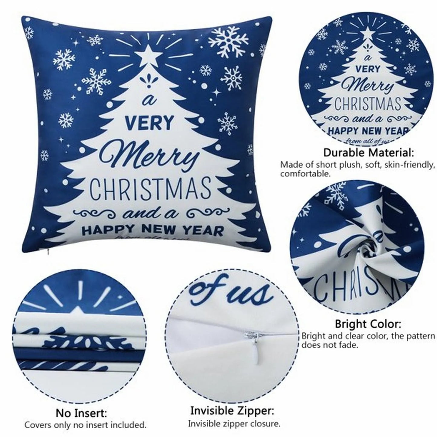 4pcs Christmas Cushion Cover Throw Pillowcase For Sofa Couch Pillow Case Christmas Decoration Xmas New Year Christmas Decor