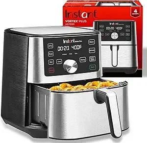 NEW-Instant Pot Vortex Plus 4QT Air Fryer, Custom Program Options, 6-in-1 Functions Crisps, Broils, Roasts, Dehydrates, Bakes, R
